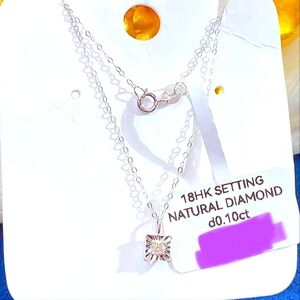 18k Hk Setting Natural Diamond .10crt For Diamond Real Diamond Pawnable